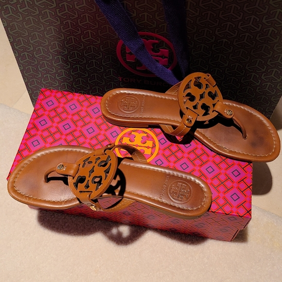 Tory Burch Brown Miller Sandals Size 8 - Picture 2 of 10